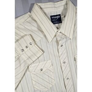 Vintage Wrangler Cowboy Cut Fit Mens Pearl Snap Western White Shirt XLT 0018